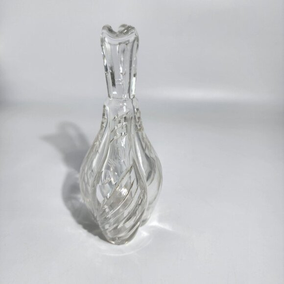 Cruet Clear Glass Etched Grape Leaf Pattern Oil Or Vinegar Decanter Carafe VTG - Picture 4 of 12